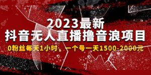 2023最新抖音无人直播撸音浪项目,0粉丝每天1小时,一个号一天1500-2000元-布谷屋免费网赚资源网