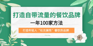 打造自带流量的餐饮品牌:一年100家方法 打造年轻人“社交属性”餐饮的品牌-布谷屋免费网赚资源网