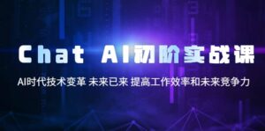 Chat AI初阶实战课，AI时代技术变革 未来已来 提高工作效率和未来竞争力-布谷屋免费网赚资源网