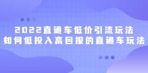 2022直通车低价引流玩法,教大家如何低投入高回报的直通车玩法-布谷屋免费网赚资源网