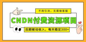 CNDN付费资源项目，不用引流，无需做客服，后期被动收入-布谷屋免费网赚资源网