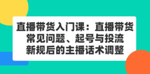 直播带货入门课：直播带货常见问题、起号与投流、新规后的主播话术调整-布谷屋免费网赚资源网