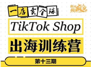 TikTokShop出海训练营（第十三期），打开全球流量新思维，出海抢占全球新流量，一店卖全球-布谷屋免费网赚资源网