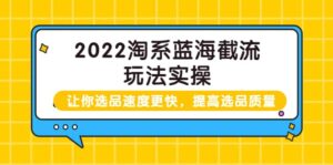 2022淘系蓝海截流玩法实操:让你选品速度更快,提高选品质量(价值599)-布谷屋免费网赚资源网