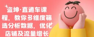 盗坤·直通车课程,教你多维度筛选分析数据,优化店铺及流量增长-布谷屋免费网赚资源网