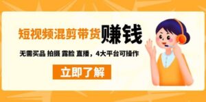 短视频带货混剪特训营:无需囤货发货 拍摄 露脸 直播,4大平台可操作-布谷屋免费网赚资源网