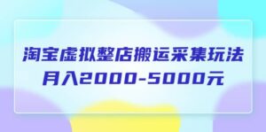 淘宝虚拟整店搬运采集玩法分享课：月入2000-5000元（5节课）-布谷屋免费网赚资源网