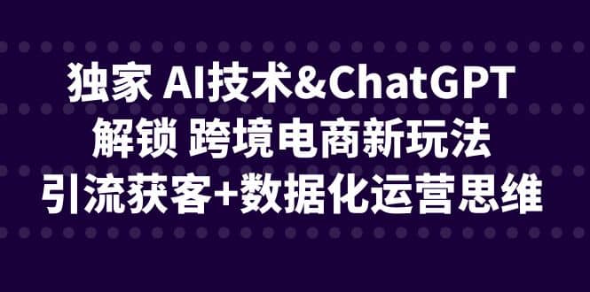 图片[1]-独家 AI技术ChatGPT解锁 跨境电商新玩法，引流获客 数据化运营思维-布谷屋免费网赚资源网