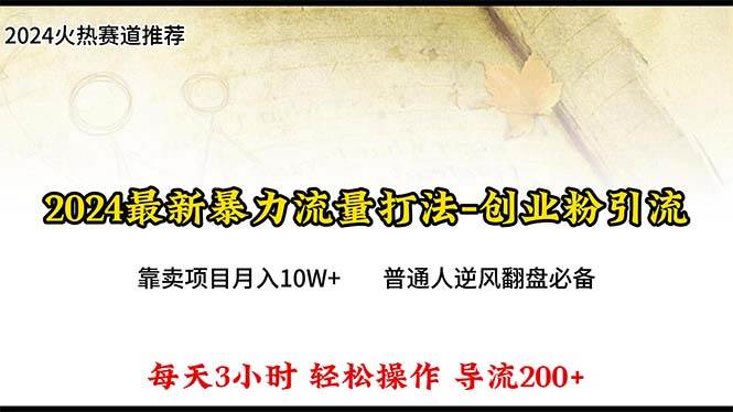 2024年最新暴力流量打法，每日导入300+，靠卖项目月入10W+-布谷屋免费网赚资源网