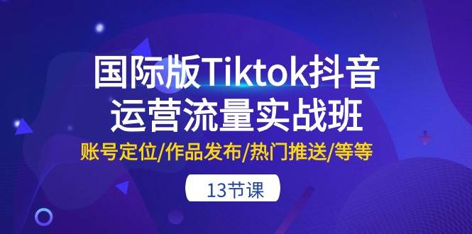 国际版Tiktok抖音运营流量实战班：账号定位/作品发布/热门推送/等等-13节-布谷屋免费网赚资源网