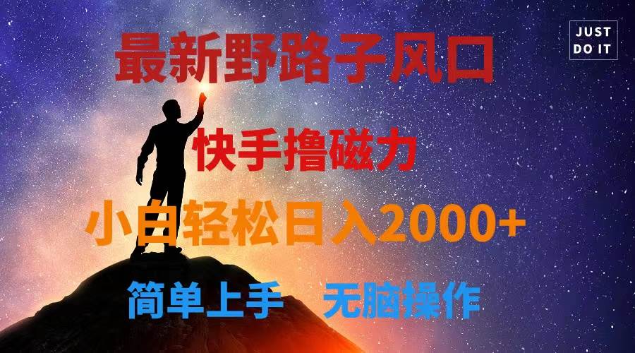 最新风口！快手撸磁力，野路子，小白无脑操作日入2000+-布谷屋网赚资源网