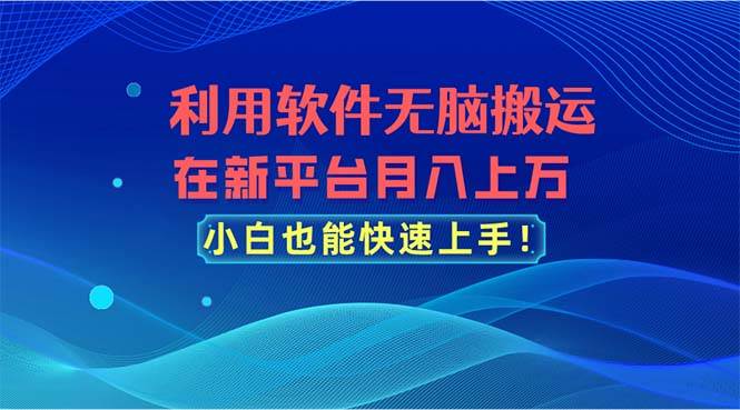 利用软件无脑搬运，在新平台月入上万，小白也能快速上手-布谷屋免费网赚资源网
