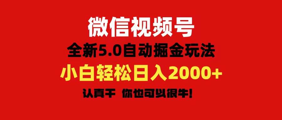 微信视频号变现，5.0全新自动掘金玩法，日入利润2000+有手就行-布谷屋免费网赚资源网