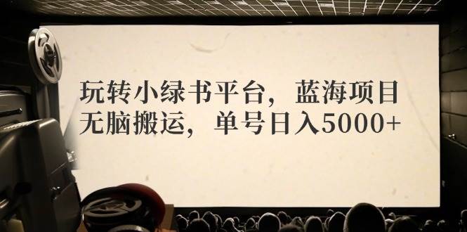 玩转小绿书平台,蓝海项目,无脑搬运,单号日入5000+-布谷屋免费网赚资源网