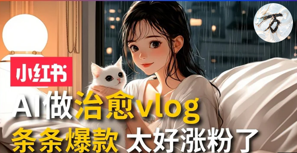 AI治愈系vlog动画视频,小红书7天 涨粉破千,商单报价1500+,0成本制作,日入2000+,有手就会 -布谷屋免费网赚资源网