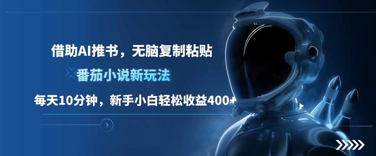 番茄小说新玩法,借助AI推书,无脑复制粘贴,每天10分钟,新手小白轻松收益400+-布谷屋免费网赚资源网