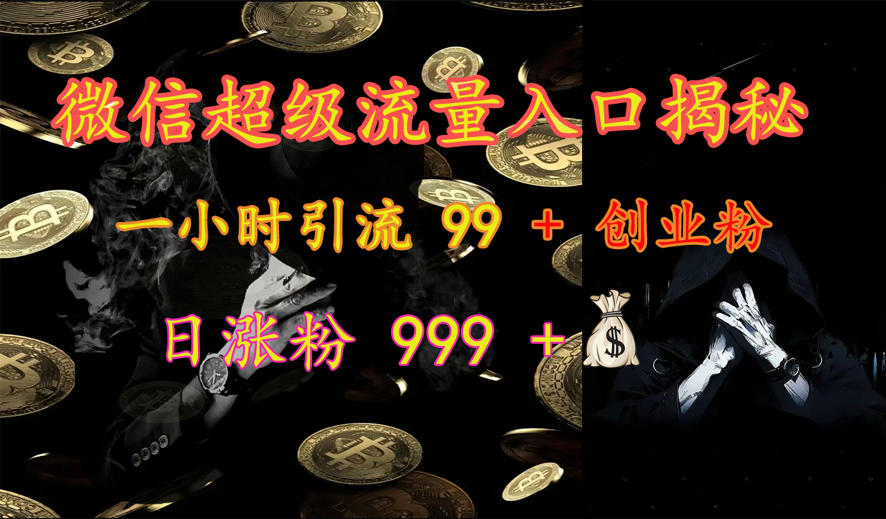 微信超级流量入口揭秘:一小时引流 99 + 创业粉,日涨粉 999 +【揭秘】-布谷屋免费网赚资源网