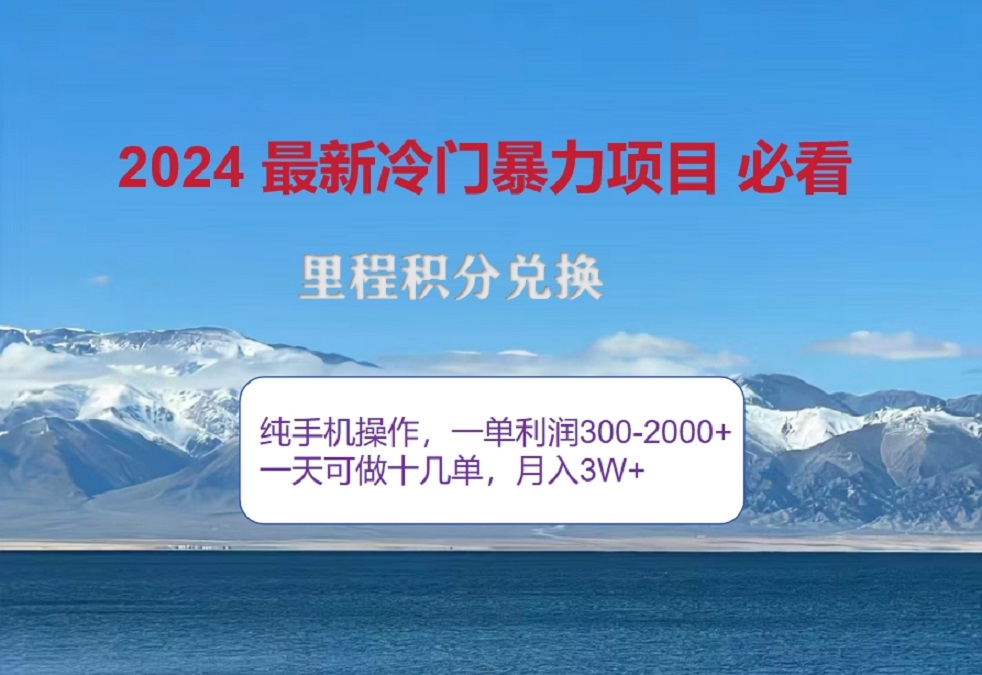 2024惊爆冷门暴利!出行高峰来袭,里程积分,高爆发期,一单300+—2000+,月入过万不是梦!-布谷屋免费网赚资源网
