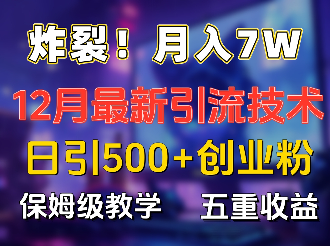 炸裂!月入7W+揭秘12月最新日引流500+精准创业粉,多重收益保姆级教学-布谷屋免费网赚资源网