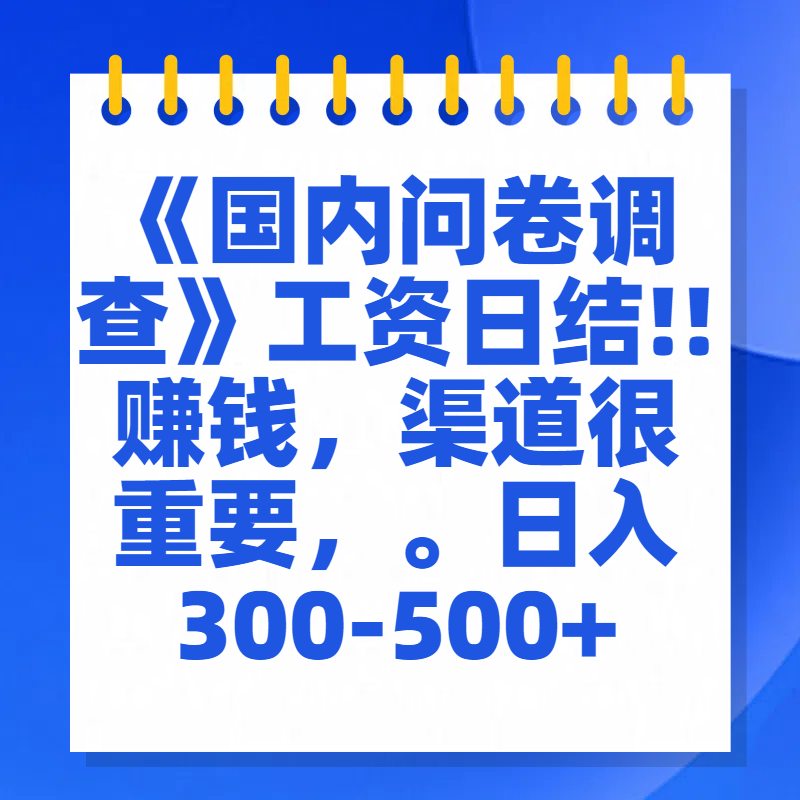 问卷调查答题，一个人在家也可以闷声发大财，小白一天2张，【揭秘】-布谷屋免费网赚资源网