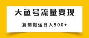 大鱼号流量变现玩法，播放量越高收益越高，无脑搬运复制日入500+-布谷屋免费网赚资源网