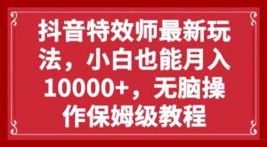 抖音特效师最新玩法，小白也能月入10000+，无脑操作保姆级教程-布谷屋免费网赚资源网