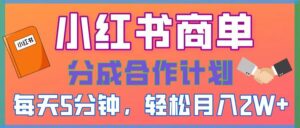2025副业黑马曝光!0门槛小红书项目,小白也能轻松月入2万+-布谷屋免费网赚资源网
