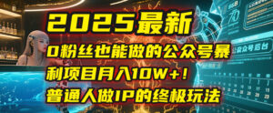 2025最新0粉丝也能做的公众号暴利项目,月入10W+!普通人做IP的终极玩法-布谷屋免费网赚资源网