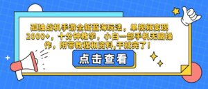 孤独战机手游全新蓝海玩法，单视频变现2000+，十分钟教学，小白一部手机无脑操作，附带教程和资料,干就完了！-布谷屋免费网赚资源网