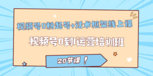 视频号·0粉起号+话术框架线上课：视频号0到1运营培训班（20节课）-布谷屋免费网赚资源网