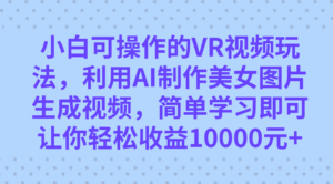 小白可操作的VR视频玩法，利用AI制作美女图片生成视频，你轻松收益10000+-布谷屋免费网赚资源网