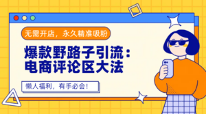 爆款野路子引流：电商评论区大法，无需开店，永久精准吸粉，懒人福利，有手必会！-布谷屋免费网赚资源网