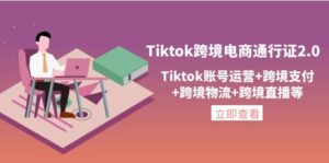 Tiktok跨境电商通行证2.0,Tiktok账号运营+跨境支付+跨境物流+跨境直播等-布谷屋免费网赚资源网
