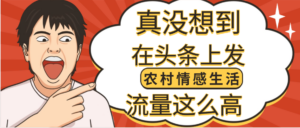 【万万没想到】在头条做《农村情感生活》二创小故事,收益暴增,昨天收益1300+-布谷屋免费网赚资源网
