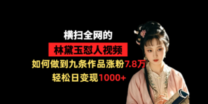 横扫全网的林黛玉怼人视频,如何做到九条作品涨粉7.8万,轻松日变现1000+-布谷屋免费网赚资源网