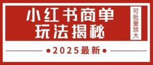 2025最新,小红书商单玩法揭秘,每天5分钟,单个账号日入300+,可批量放大-布谷屋免费网赚资源网