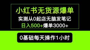 小红书无货源爆单 实测从0起店无脑发笔记爆单3000+长期项目可多店-布谷屋免费网赚资源网