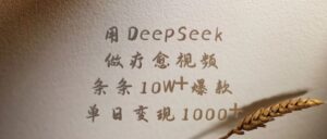 用DeepSeek做疗愈视频，条条10W+爆款，单日变现1000+-布谷屋免费网赚资源网