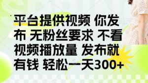 发布平台提供视频就有q 无粉丝要求 不看视频播放量-布谷屋免费网赚资源网