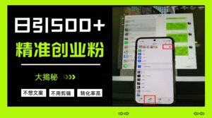 日引500+精准创业粉,方法大揭秘-布谷屋免费网赚资源网