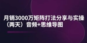 某线下培训：月销3000万矩阵打法分享与实操（两天）音频+思维导图-布谷屋免费网赚资源网