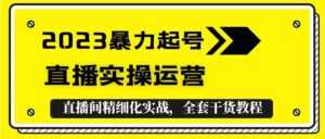 2023暴力起号+直播实操运营，全套直播间精细化实战，全套干货教程-布谷屋免费网赚资源网