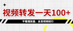 视频转发一天100+-布谷屋免费网赚资源网
