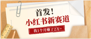 【首发】小红书全新赛道，我自己靠这个项目上个月收益2W+-布谷屋免费网赚资源网