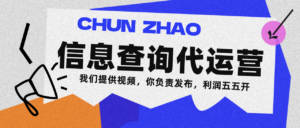 信息查询代运营小众蓝海爆款项目，每天发发视频，单日稳定变现500+-布谷屋免费网赚资源网