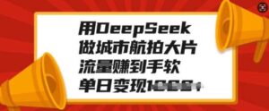 用DeepSeek做城市航拍大片，流量赚到手软，单日变现多张-布谷屋免费网赚资源网