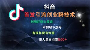 抖音最新引流创业粉技术 利用好奇心原理，不封号、不废号， 有操作就有流量，单人单日引流500+-布谷屋免费网赚资源网