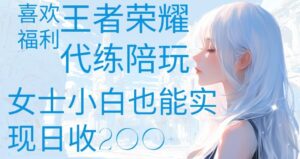 王者荣耀代打陪练喜欢王者的福利边玩还能多个收入女士小白也能轻松实现日收200+-布谷屋免费网赚资源网