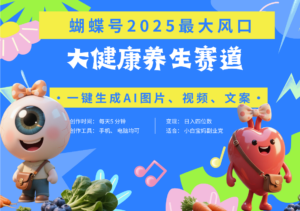 蝴蝶号器官养生赛道+豆包 AI快速产出爆款视频 起号快 带货超级猛 每天仅需五分钟 变现路子广 日入五位数 小白 宝妈 上班族副业 轻松躺赚-布谷屋免费网赚资源网