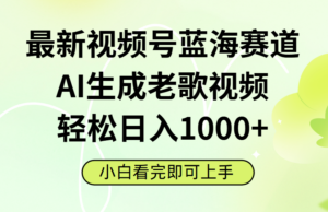 最新视频号蓝海赛道，Ai生成老歌视频，小白也可轻松日入1000➕-布谷屋免费网赚资源网